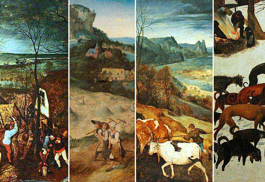 荷蘭老勃魯蓋爾的木板油畫