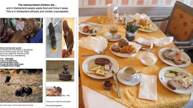 瑞士警告浪費食物的中國客