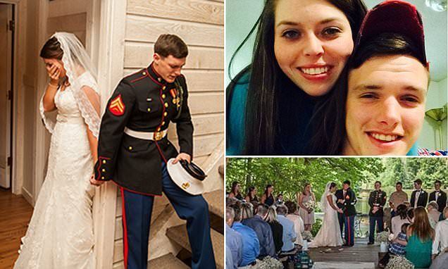 美國海軍與妻子步入婚姻殿堂 為婚姻祈禱（組圖）