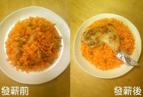 发薪前VS发薪后的伙食对比(组图)