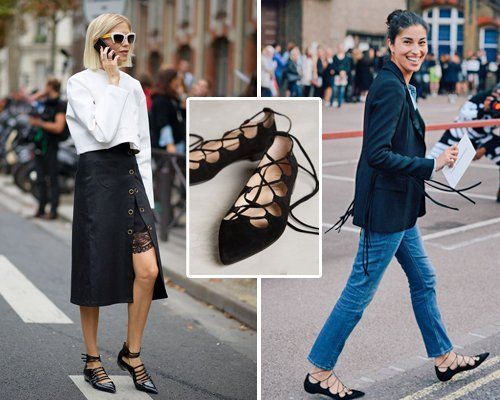 今夏流行绑带芭蕾舞鞋(组图)