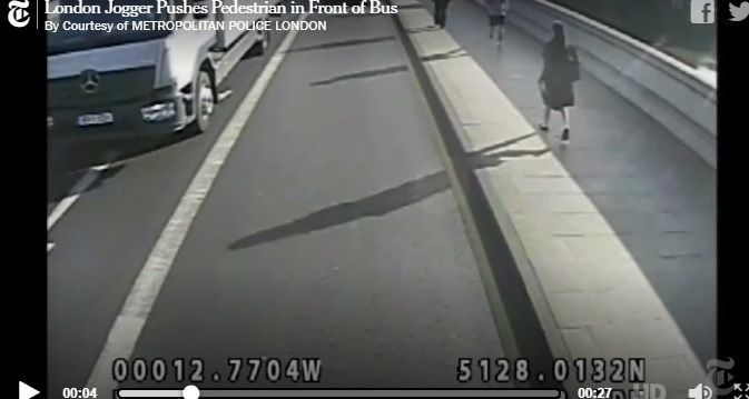 倫敦慢跑男子將人推向路中   險遭輾斃