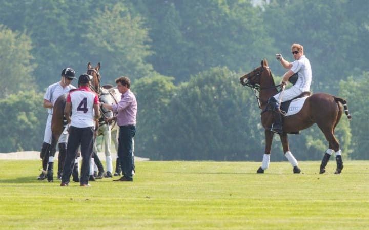 威廉和哈利王子在馬球比賽玩得愉快