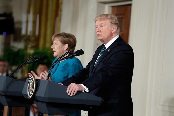 川普默克尔会面 貌合神离(圖）