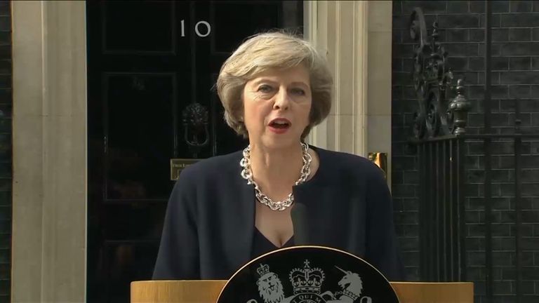 德蕾莎·梅伊就任首相後的首次公開聲明