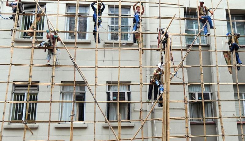 竹鷹架上的香港蜘蛛人（組圖）