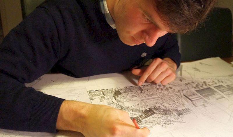 工筆畫出記憶中的大城市（組圖）