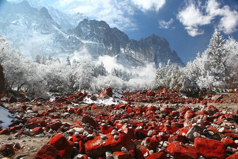 四川紅石灘奇觀 全世界獨一無二(組圖)